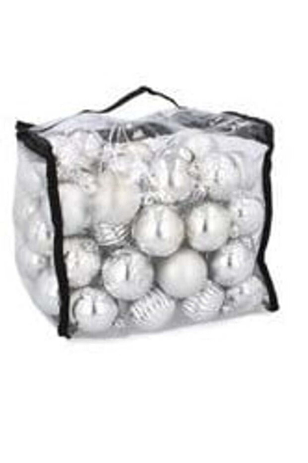Set 80 globuri, 6cm, silver - 2