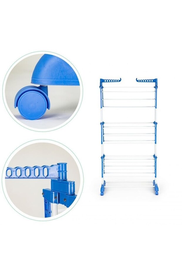 Mobile Foldable Clothes Rack with Hanger Support - - 2