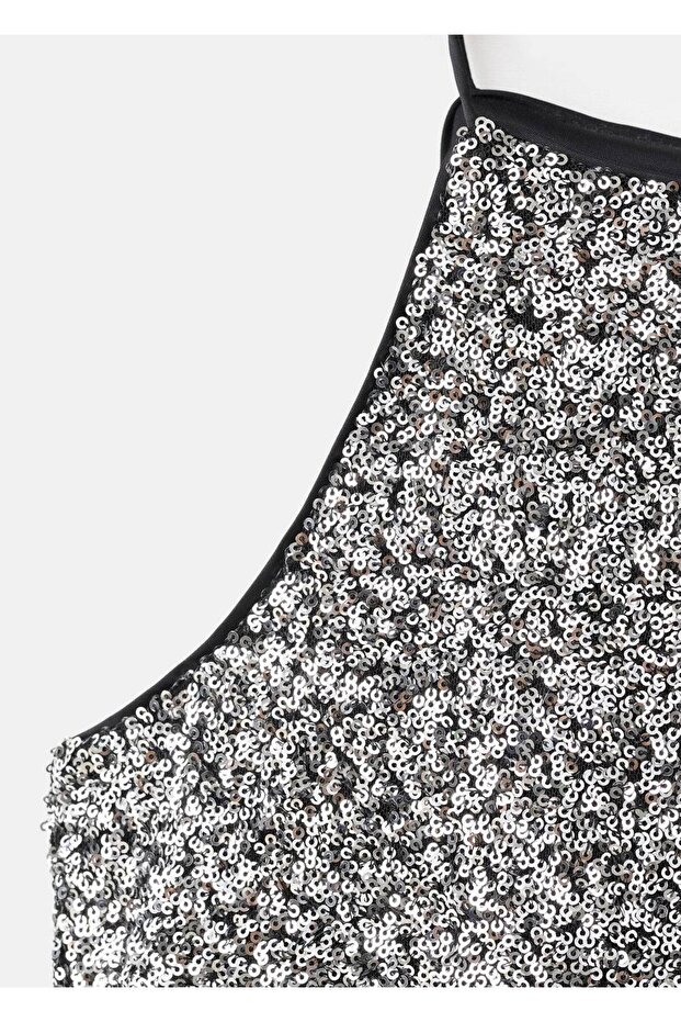 Payetli halter bluz - 7