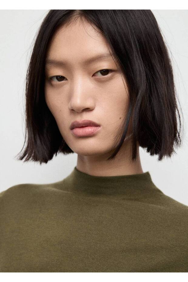 Perkins yakalı triko elbise - 8