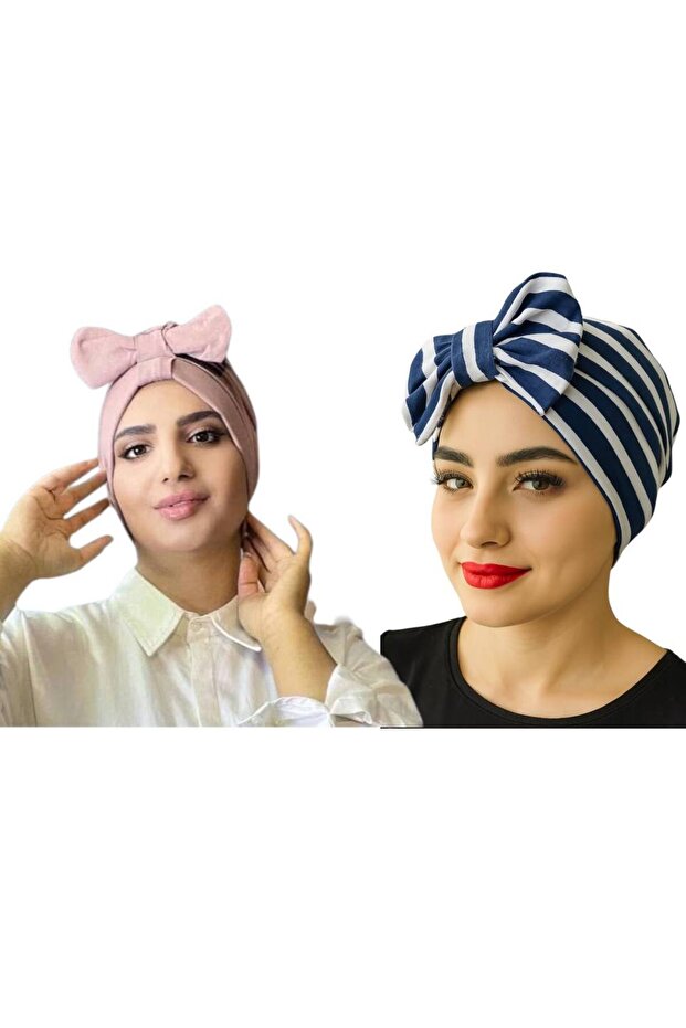 2 Double-Sided Outer Bonnets with Bows (Bows Can Be Removed)