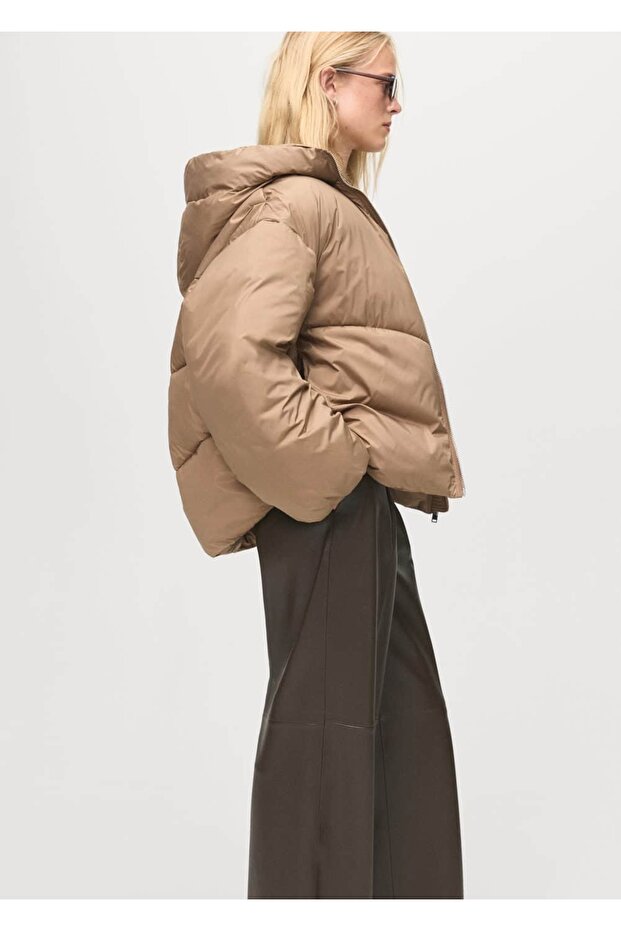 Kısa oversize kapüşonlu anorak - 6