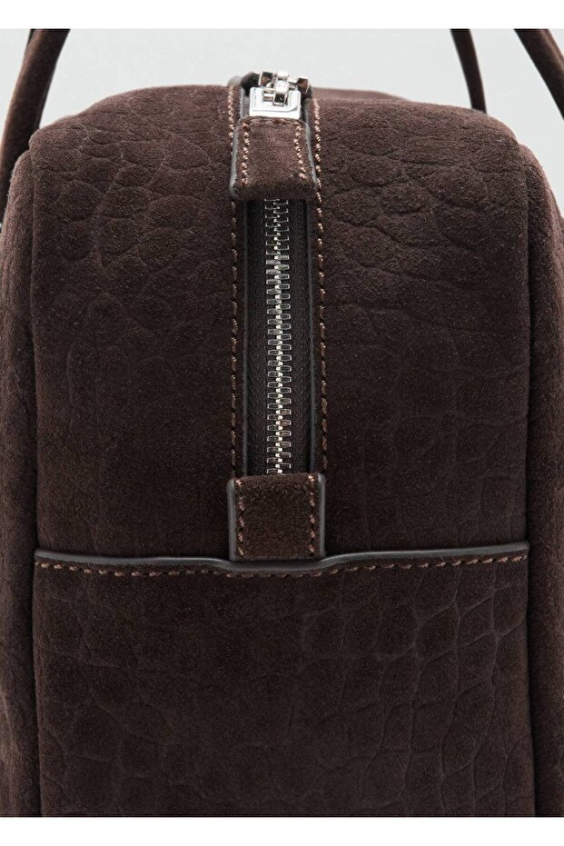 Orta boy süet bowling çanta - 4