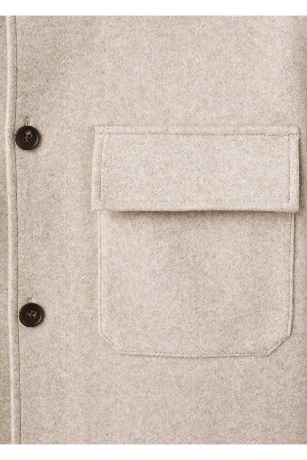 Klapalı cepli yün ceket - 8