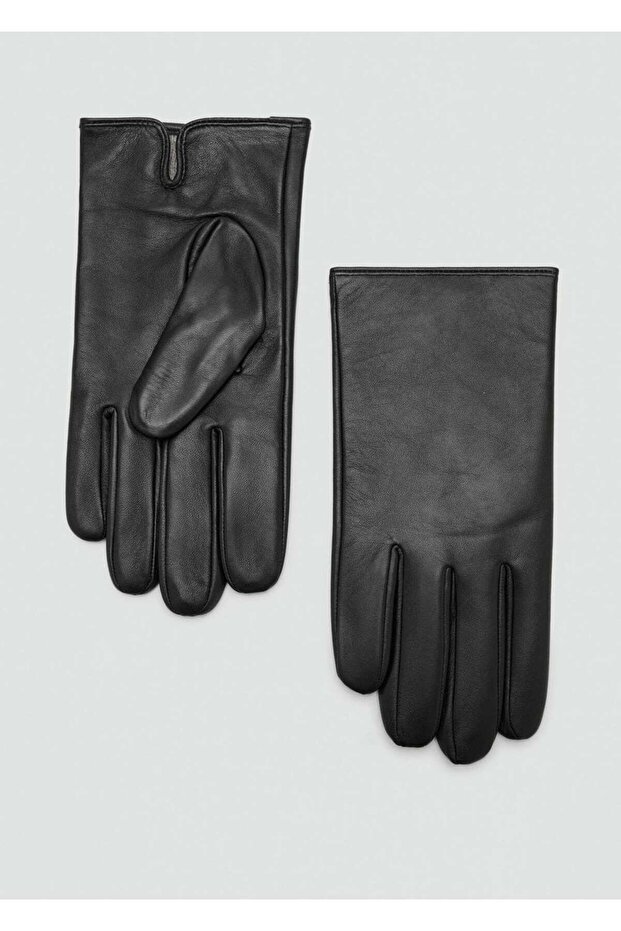 Dikiş detaylı %100 deri eldiven - 2