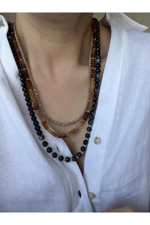 3lü Boncuk Kolye Seti - 1