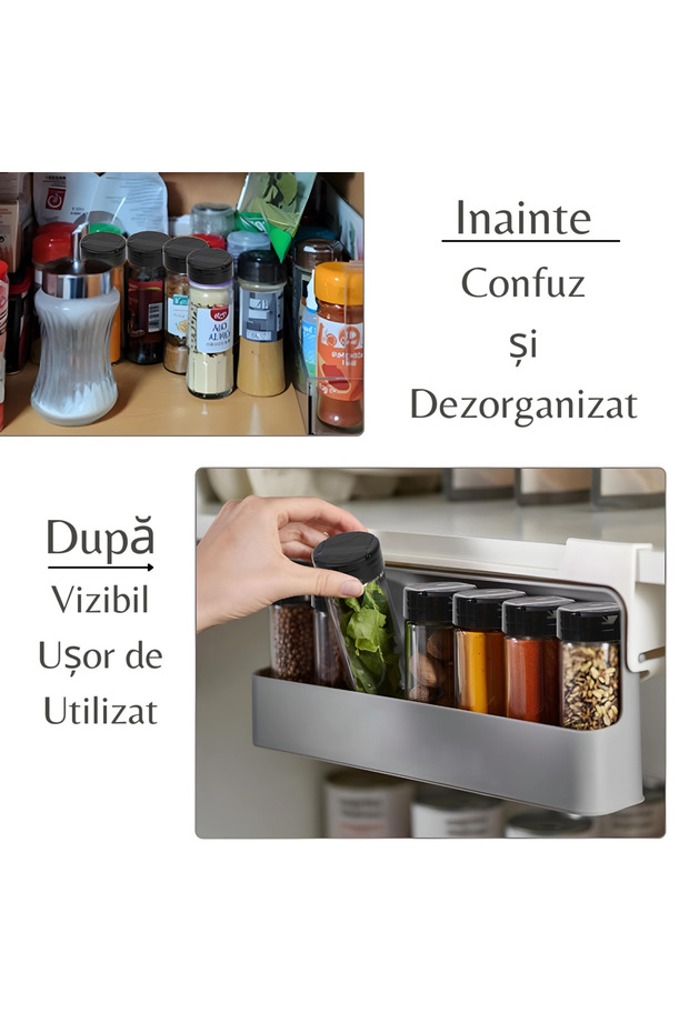 Self-Adhesive Spice Rack with 6 Containers - 13