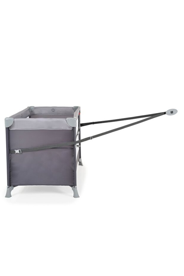 Foldable Crib with Sliding Side Next Level Gray, Mattress Included - 2