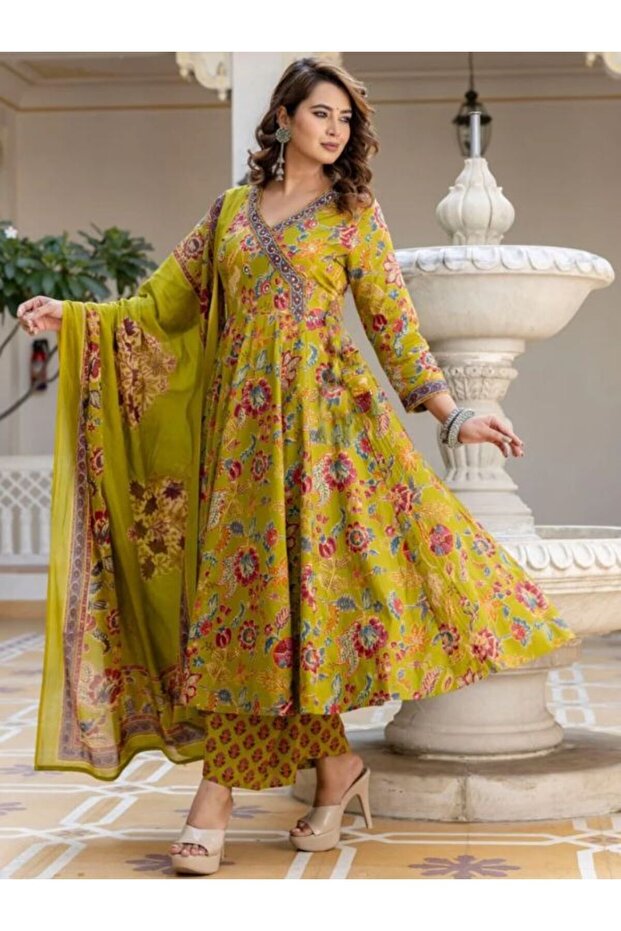 Yellow Rayon Salwar Suit - ALV2040 | Yellow