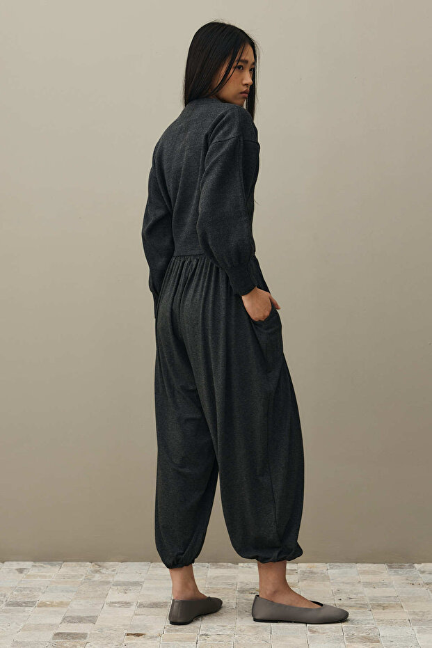 Dore Düğmeli Triko Hırka Antrasit - 8