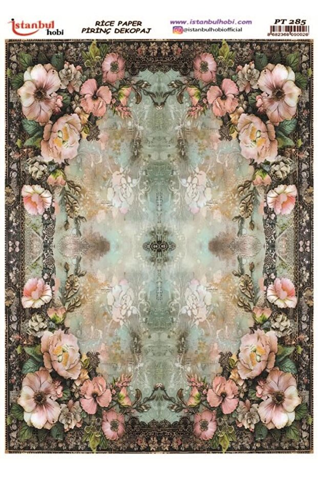 Brass Decopage Paper 30X42Cm Pt-285 Flowers
