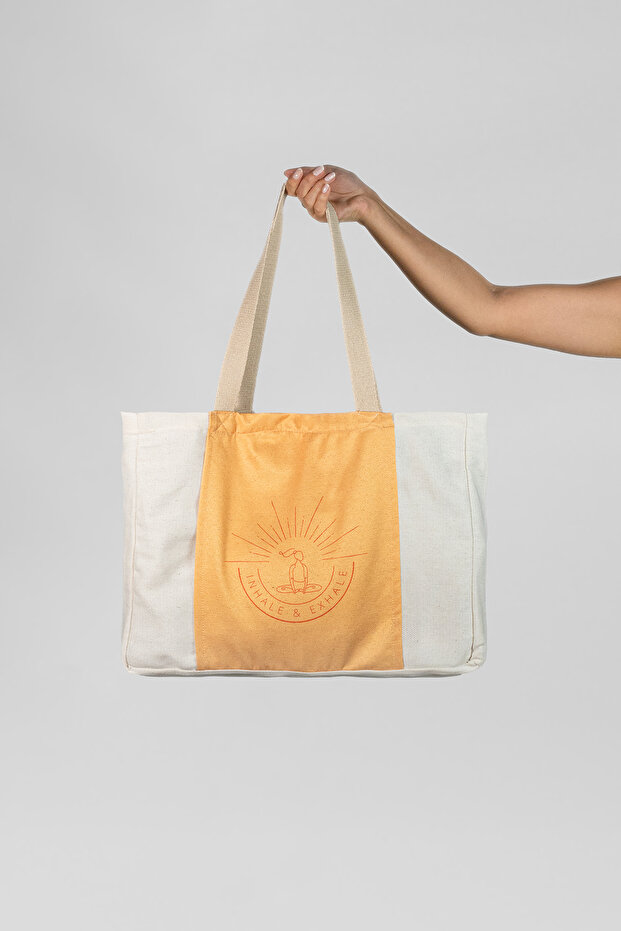 ''Yoga Inhale & Exhale''''Canvas Tote Shoulder and Pilates Bag''
