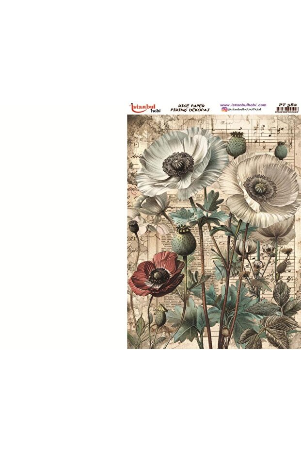 Brass Decopage Paper 30X42Cm Pt-582 Flowers