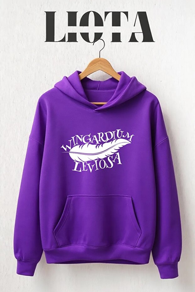 سويت شيرت قطني كبير الحجم مطبوع عليه Wingardium Leviosa مكون من 3 خيوط