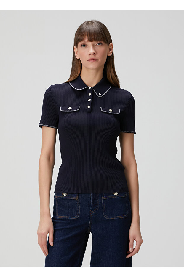 Lacivert Polo Triko - 1