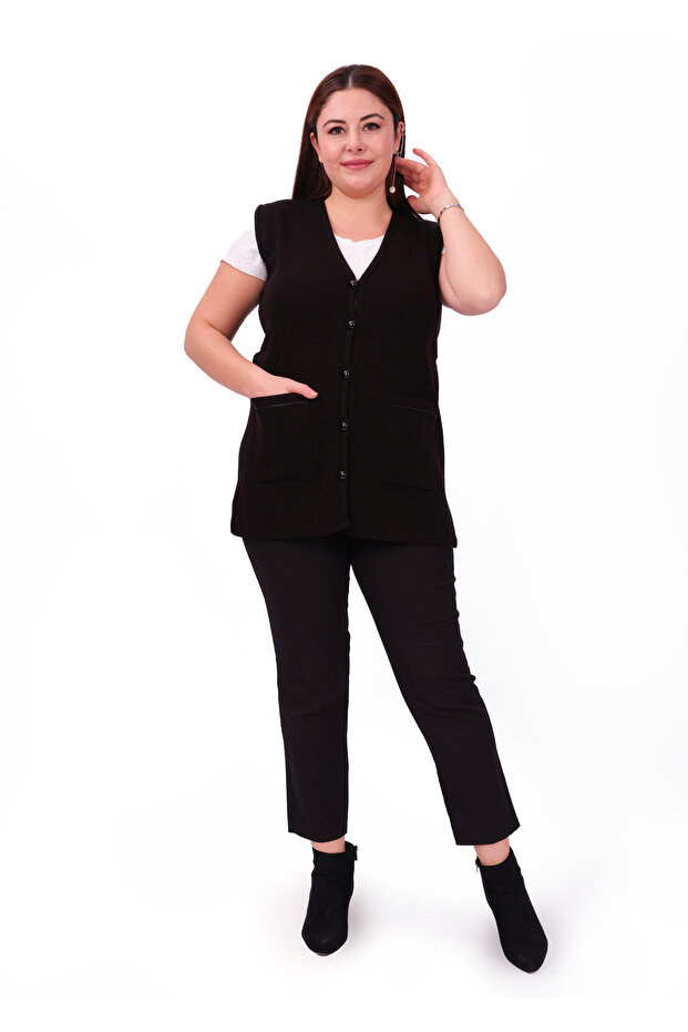 Tesettür Düğmeli Yelek - 2