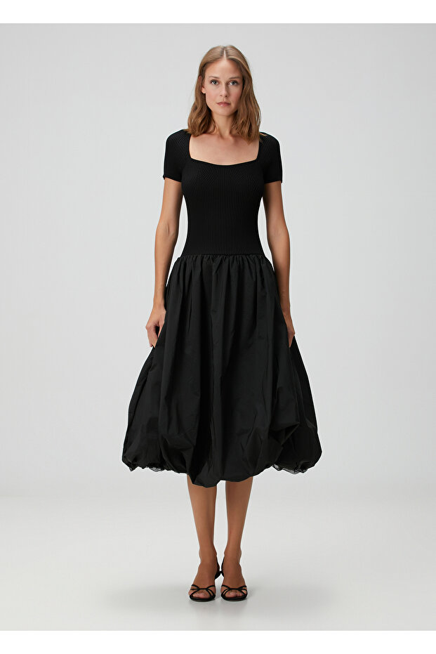 Rubble Siyah Midi Elbise - 2