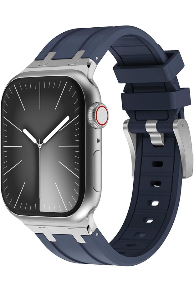 49mm 46mm 45mm 44mm 42mm(series 3 2 1) for Apple Watch Strap, Men Liquid Silicone Rubber Strap