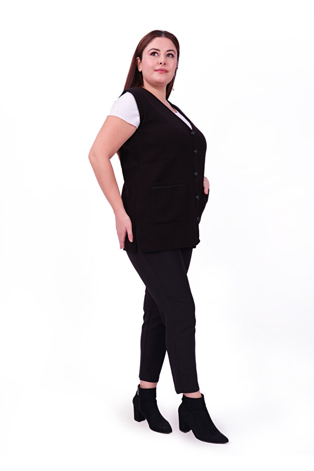 Tesettür Düğmeli Yelek - 3