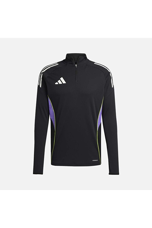 adidas AEROREADY Tiro25 Club Training 3-Stripes 1/4 Zip Long-Sleeve Erkek Tişört