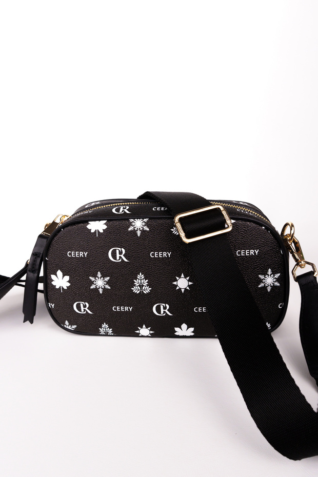 Four Seasons Mini Crossbody Women's Shoulder Bag Black White