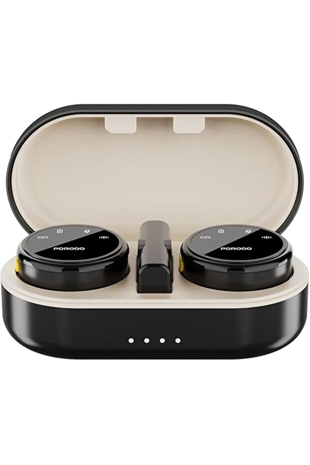 Wireless Microphone Dual Mic with Charging Case (Black)