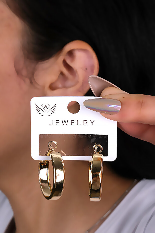 Gold Color Hoop Women Earrings