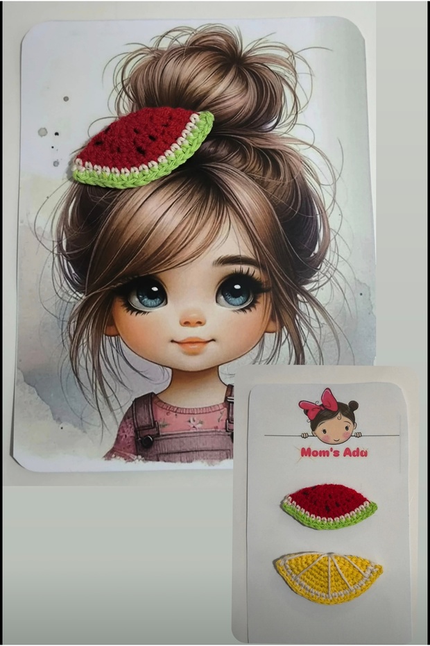 Watermelon & Lemon Snap Baby Clip Hairless Baby Clip Newborn Clip