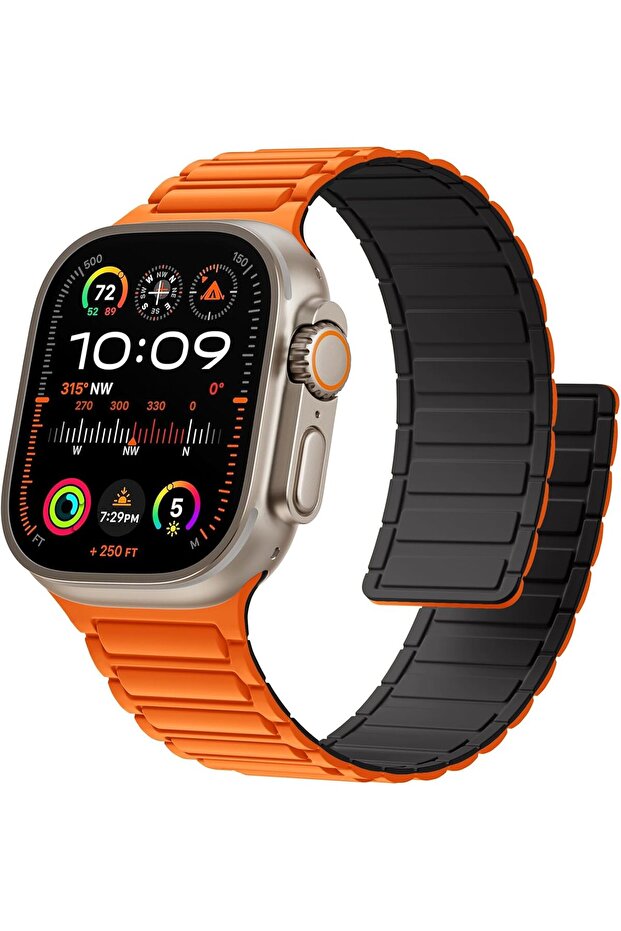 Silicone Magnetic Band Compatible with Apple Watch 49mm 45mm 46mm 44mm 42mm