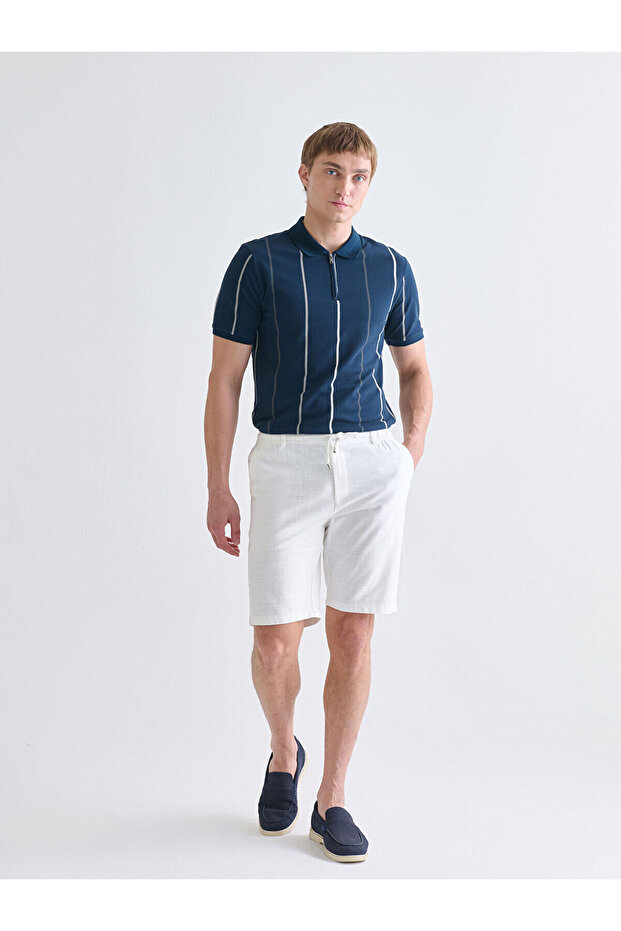 Nevavm Standard Fit Linen-Look Men's Shorts with a Difference