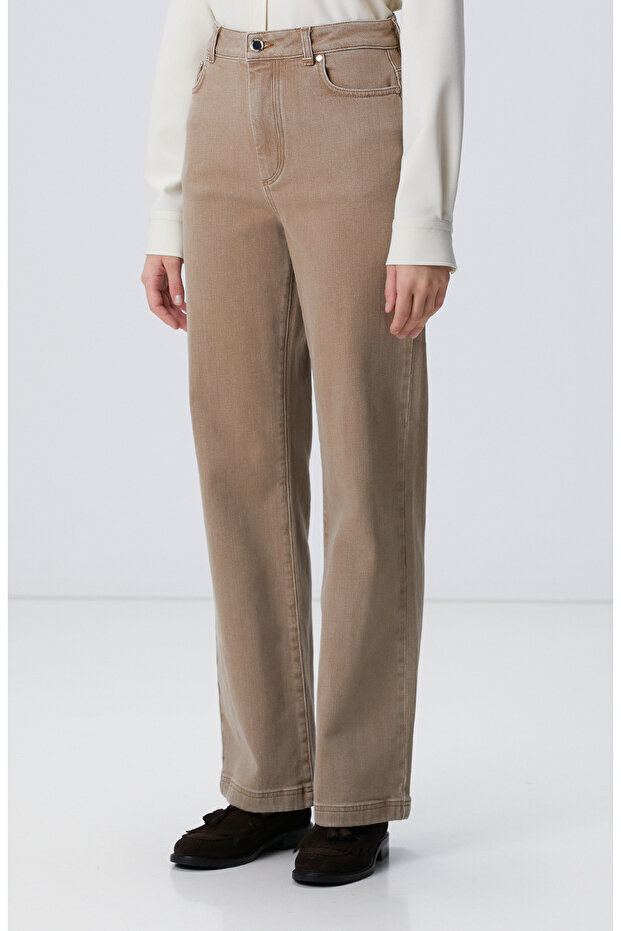 Bej Denim Pantolon - 3