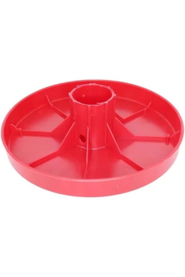 Large Outdoor Poultry Water Dispenser Base, Weather-Resistant Plastic, Red
