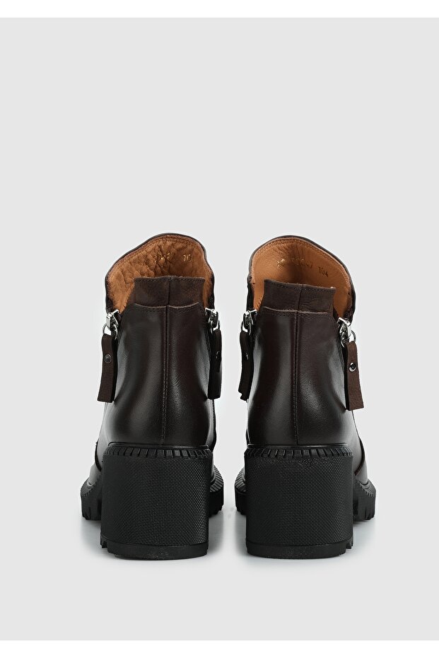 Kahve Deri Kadın Bot - 4