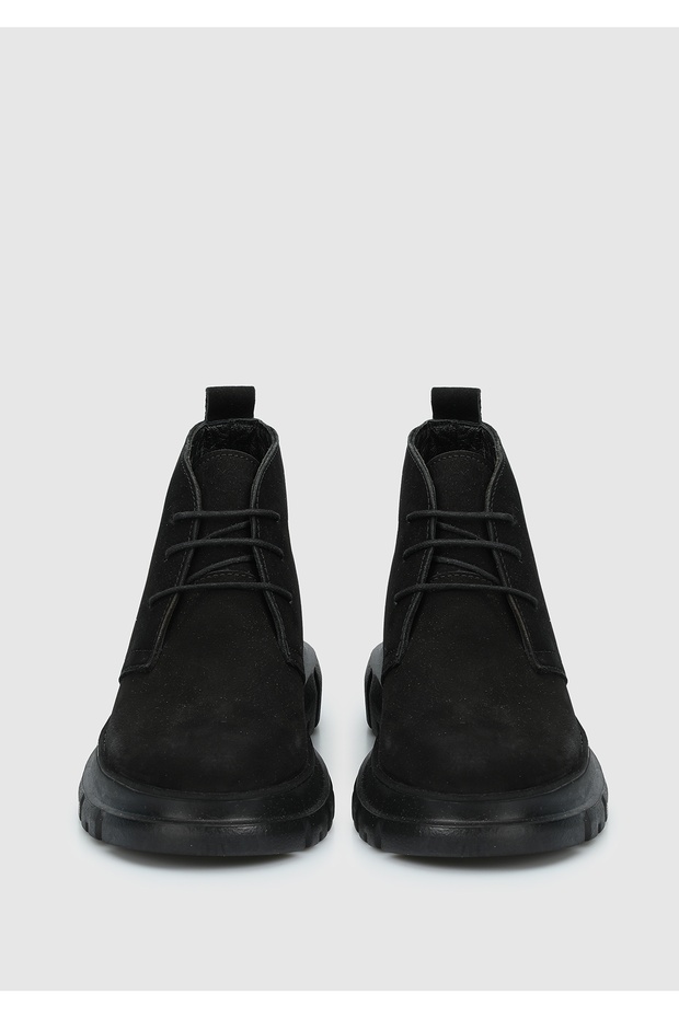 Siyah Deri Kadın Bot - 3