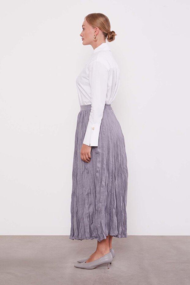 Antrasit Kırışık Model Etek - 3