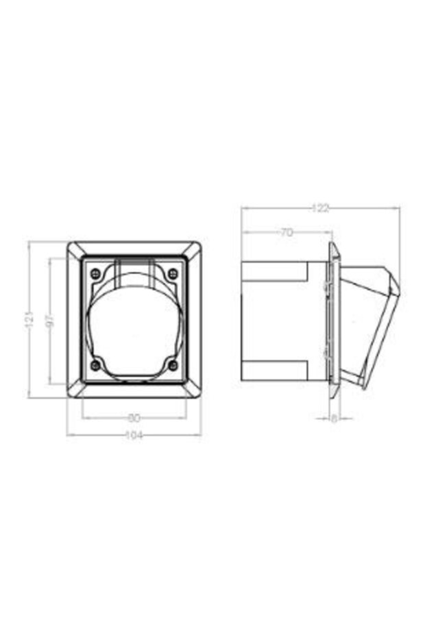 16A 5P Red Socket with Box & Frame - 2