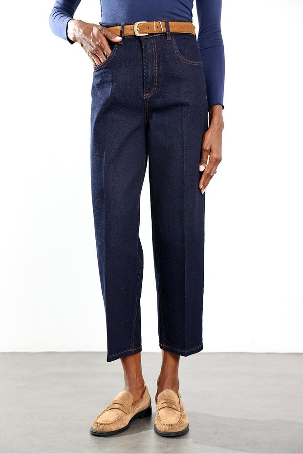 Rins Yıkamalı Yüksek Bel Baggy Jean RM3004 - 4