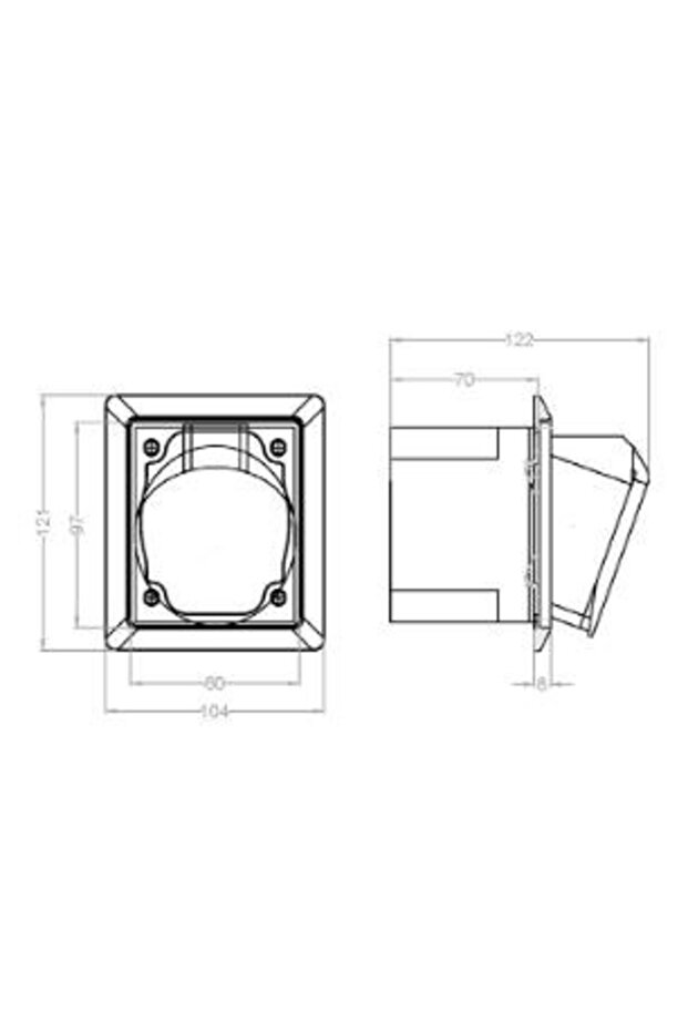 Red 32A 5P Socket with Box and Frame - 2