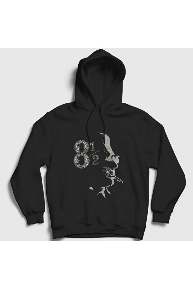 Unisex Black 8 12 Eight and a Half Federico Fellini Hooded Sweatshirt 576120Tt