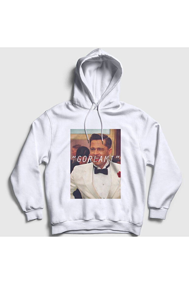 Unisex White Gorlami Brad Pitt Inglourious Basterds Hooded Sweatshirt 577837Tt
