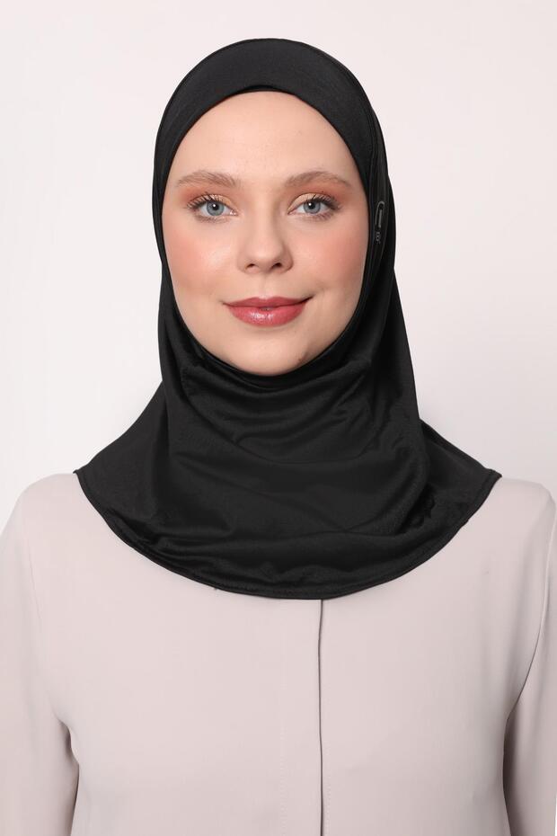 Siyah Hijab Sport Bone - 2