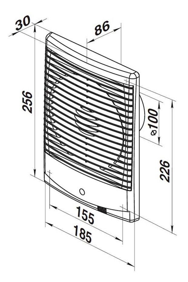 Forte 100 mm rectangular axial bathroom fan, timer version - 2