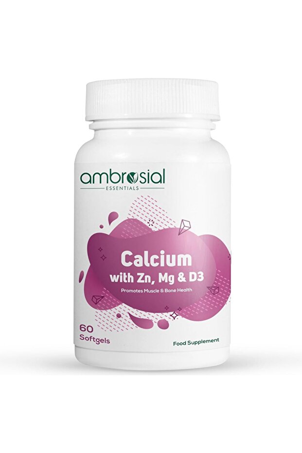 Ambrosial Cal with Zn Mg & D3 60 Softgels (Pack of 1-60 Softgels)
