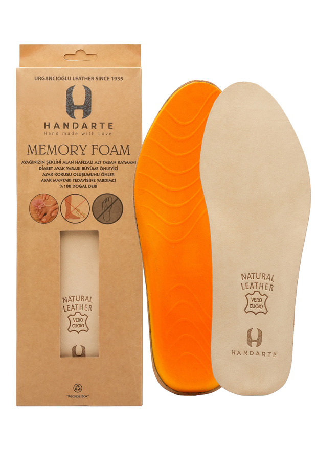 Hafızalı Deri Tabanlık Memory Foam - Ter Emici, Koku Önleyici, Rahat ve Konforlu Ayakkabı Tabanlığı - 1