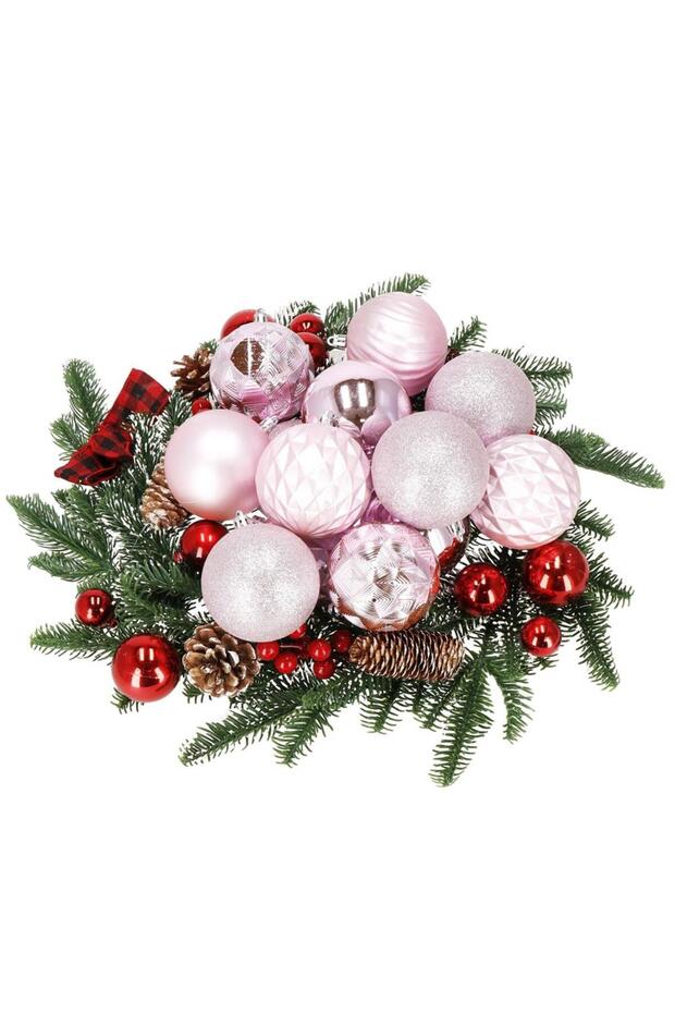 Коледна украса - Розово - 15