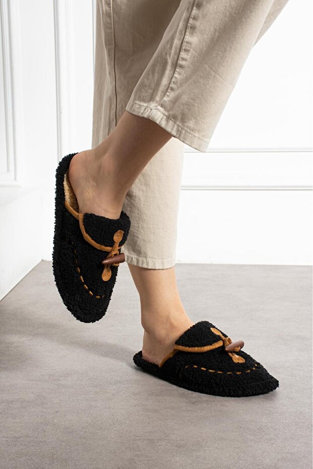Women's Home Slippers Do Not Make Noise Lightweight Wool Plush Insole House Slippers