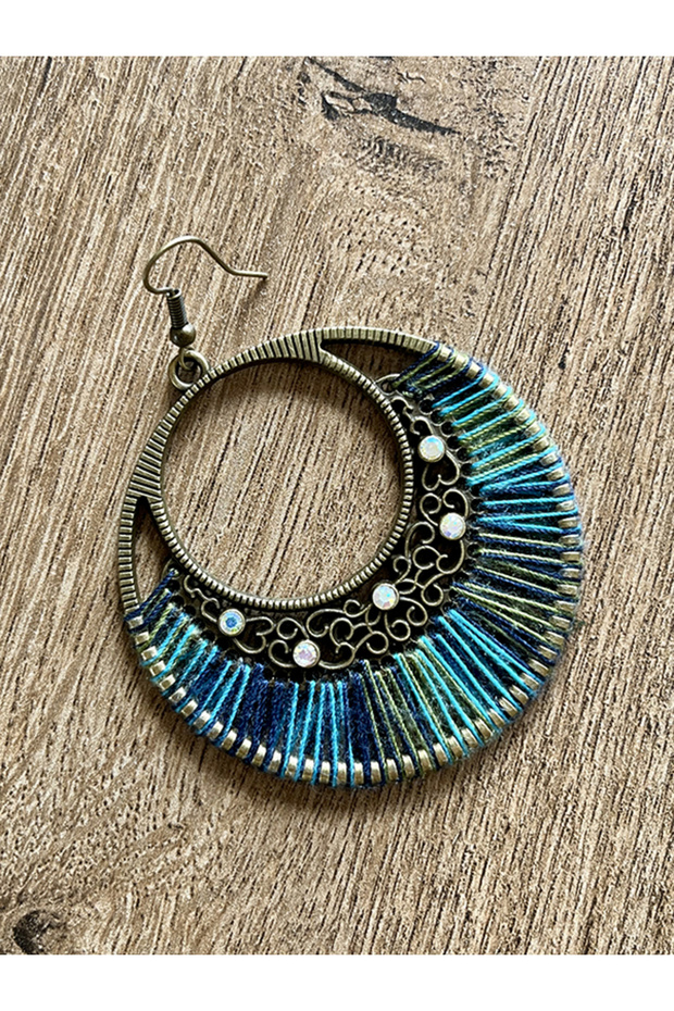 Bohemian Style Chunky Colorful String Earrings - 4