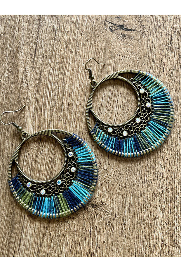 Bohemian Style Chunky Colorful String Earrings - 2