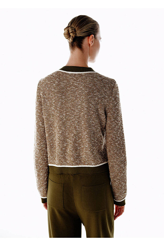 Yeşil Muline Triko Ceket - 5