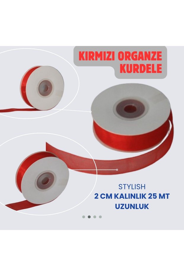 Red Organza Ribbon 2 cm X 25 m Transparent Tulle Ribbon Perfect for Embellishment Wedding Gift Decoration